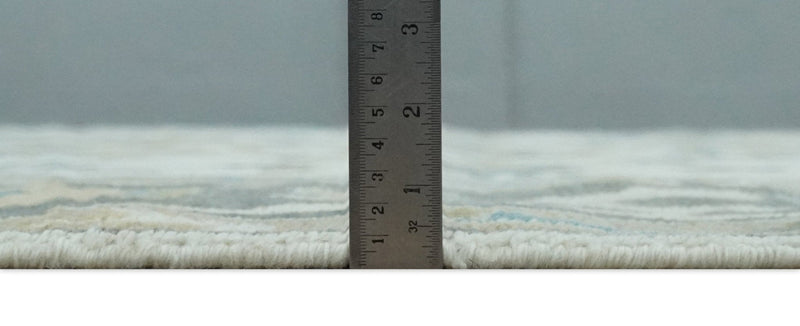 8x10 Traditional Ivory and Charcoal Hand knotted Oushak Wool Area Rug