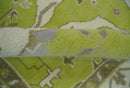 8x10 Traditional Light Green, Ivory and Charcoal Antique Style Hand knotted Wool Area Rug
