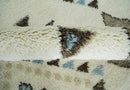 8x10 Tribal Design Ivory, Brown and Blue Traditional Hand Knotted Wool Area Rug by The Rug Decor