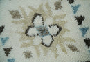 8x10 Tribal Design Ivory, Brown and Blue Traditional Hand Knotted Wool Area Rug by The Rug Decor