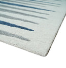 8x10 White, Blue and Camel Hand Tufted Modern Scandinavian Stripe Wool Area Rug | YUK3