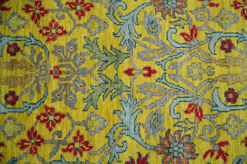 8x10 Wool Blue, Gold and Red Vibrant Colorful Traditional Eclectic Hand knotted Bohemian Area Rug | TRDCP318810