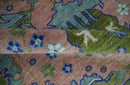 8x10 Wool Traditional Peach, Green and Blue Hand knotted Oushak Area Rug