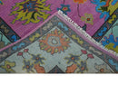 8x10 Wool Traditional Persian Pink, Gray and Blue Vibrant Colorful Hand knotted Oushak Area Rug | TRDCP844810