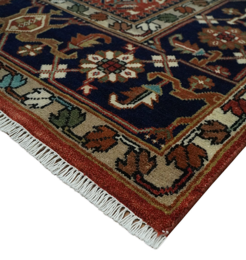 8x10 Wool Traditional Persian Rust and Black Hand knotted Serapi Area Rug | TRDCP1057810