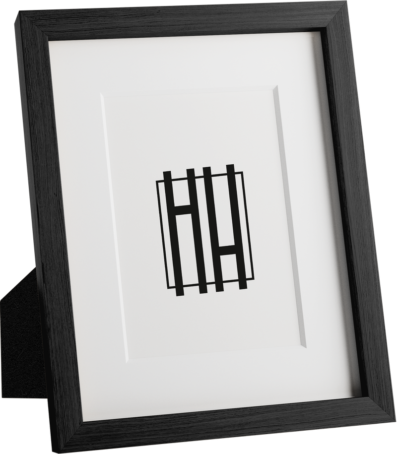 8x10, Black Oak Glass Frame