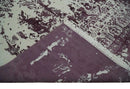 8x11 Beige and Dark Purple Modern Abstract Hand Knotted Wool Area Rug by The Rug Decor
