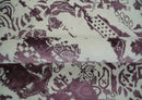8x11 Beige and Dark Purple Modern Abstract Hand Knotted Wool Area Rug by The Rug Decor