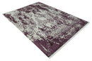 8x11 Beige and Dark Purple Modern Abstract Hand Knotted Wool Area Rug by The Rug Decor