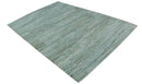 8x11 Contemporary Texture Blue, Silver and Green Hand knotted wool Area Rug by The Rug Decor