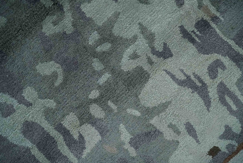 8x11 Gray, Silver and Brown Modern Abstract Hand Tufted wool and Art silk Area Rug