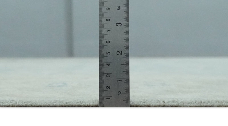 8x11 Hand Knotted Silver and Beige Traditional Wool Area Rug, Kids, Living Room and Bedroom Rug