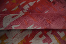 Red Rust and Silver Modern Abstract Area Rug 8x11 Feet - Hand Tufted Wool Art Silk