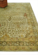 8x11 Vintage Persian Design Brown and Beige Hand Tufted Wool Area Rug | BAN4