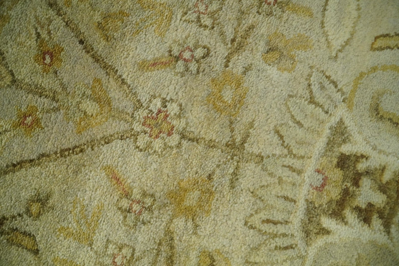 8x11 Vintage Persian Design Brown and Beige Hand Tufted Wool Area Rug | BAN4