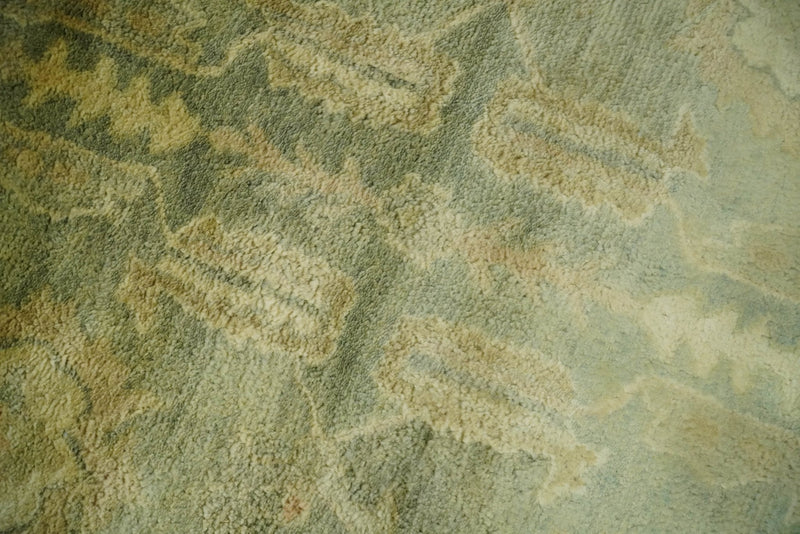 8x11 Vintage Persian Oushak Design Brown and Beige Antique Hand Tufted Wool Area Rug | BAN5