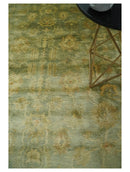 8x11 Vintage Persian Oushak Design Brown and Beige Antique Hand Tufted Wool Area Rug | BAN5