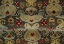 Brown Beige Gold Maroon Hand Knotted Wool Area Rug 8x8 Round Persian Vintage Style