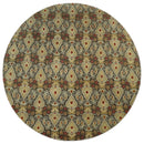 8x8 Round Fine Hand Knotted Brown and Beige Traditional Vintage Persian Style Antique Wool Rug | AGR48