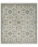 8x9 Hand Knotted Ivory and Silver Oriental Oushak Traditional Wool Area Rug