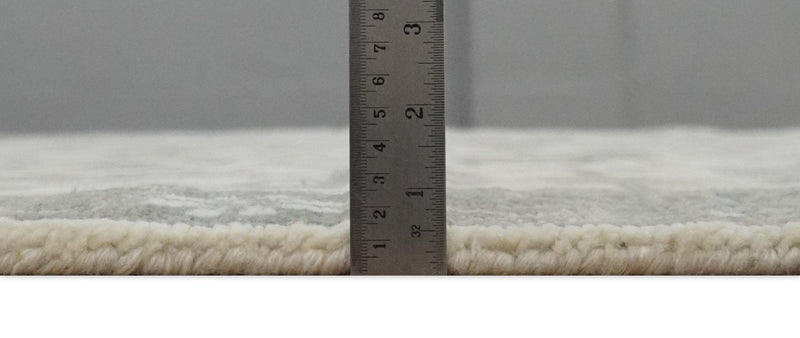 8x9 Hand Knotted Ivory and Silver Oriental Oushak Traditional Wool Area Rug