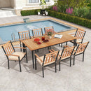 9-Piece Patio Dining Set with 8 Wooden Armchairs by LJGDeals