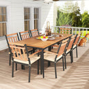 9-Piece Patio Dining Set with 8 Wooden Armchairs by LJGDeals