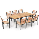 9-Piece Patio Dining Set with 8 Wooden Armchairs by DirectDeals