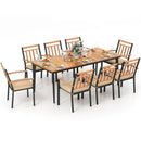 9-Piece Patio Dining Set with 8 Wooden Armchairs by DirectDeals