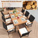 79 Inch Outdoor Acacia Wood Dining Table and 8 Rattan-woven Dining Chairs with Umbrella Hole by DirectDeals