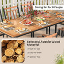 9-Piece Patio Dining Set with 8 Wooden Armchairs by LJGDeals