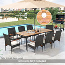79 Inch Outdoor Dining Table and 8 Rattan-woven Dining Chairs with Acacia Wood Tabletop by LJGDeals