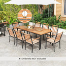 9-Piece Patio Dining Set with 8 Wooden Armchairs by LJGDeals