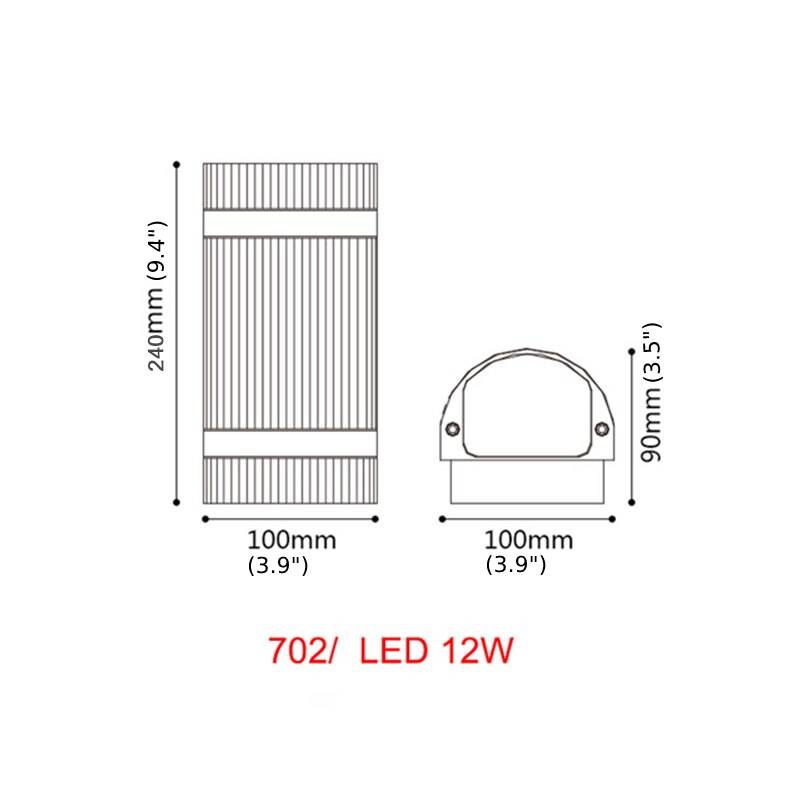 MIRODEMI® Modern Matte Black Outdoor Waterproof Aluminum LED Wall Light For Porch