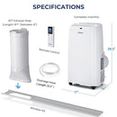 12000BTU 3-in-1 Portable Air Conditioner with Remote-White by LJGDeals