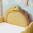 Twin Size Dinosaur-Shaped Kids Bed with Safety Guardrails
