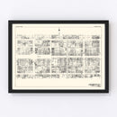 Vintage Map of Reading, PA Business Section 1929