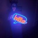 Hello Neon Metal Sign, Neon Wall Decor
