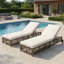 Outdoor Lounge Chair With 5 Position Backrest With Cushion And Wheels by HouseOfZazla