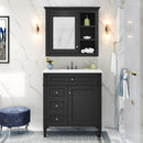 Bathroom Vanity With Medicine Cabinet, Royal Mirror Cabinet, Modern Bathroom Storage Cabinet With 2 Soft Closing Doors And 4 Drawers by Unique Piece Furniture