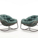 Indoor / Outdoor Oversized Wicker Egg Rocker Chair - Light Green by HouseOfZazla