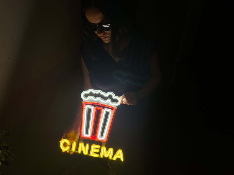 Cinema Neon Metal Wall Art, Neon Sign