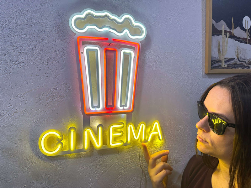 Cinema Neon Metal Wall Art, Neon Sign