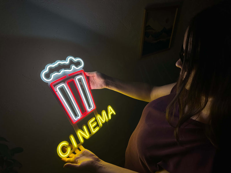 Cinema Neon Metal Wall Art, Neon Sign