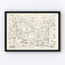 Vintage Map of San Antonio, TX Business Section 1929