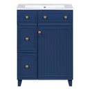 Transitional Style Bathroom Vanity Cabinet With Ceramic Sink