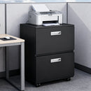 Office Furniture Copier Cabinet 2 Door Steel Copier Stand Mobile Pedestal File Printer Stand - Black by HouseOfZazla