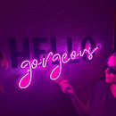 Hello Gorgeous Neon Metal Sign