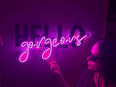 Hello Gorgeous Neon Metal Sign