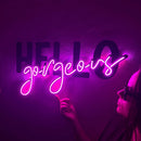 Hello Gorgeous Neon Metal Sign